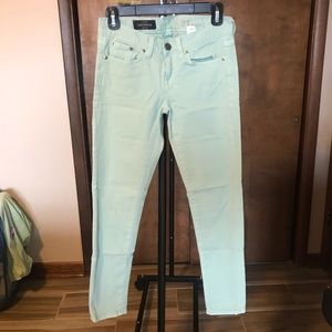 Mint J. Crew Toothpick Ankle Jeans